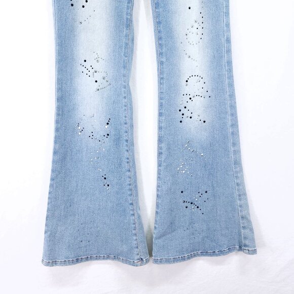 I.AM.GIA Low Rise Flared Jeans XS Rhinestone Detail Y2K Inspired - Picture 4 of 13